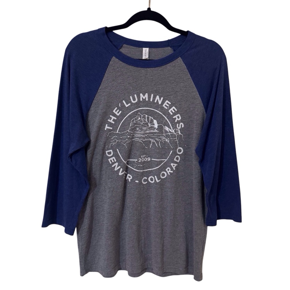 Bella Canvas Blue and Gray Long Sleeve Tee